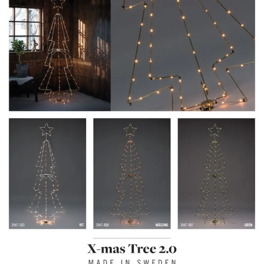 Juletre metall 210cm led - Hvit