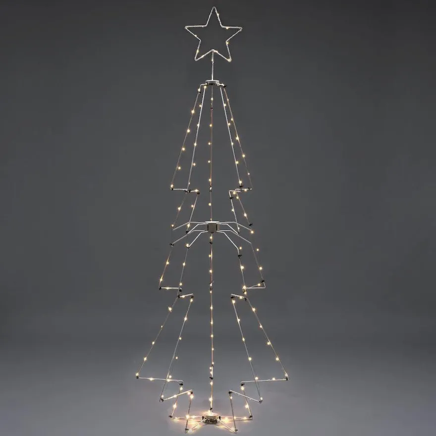 Juletre metall 210cm led - Hvit