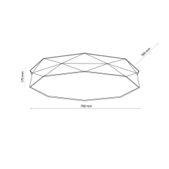 Kantoor taklampe 78 cm