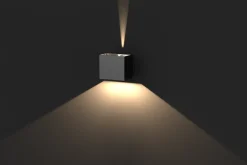 Lillesand vegglampe opp/ned utendørs justerbar lysvinkel IP65 10W 3000K - Svart