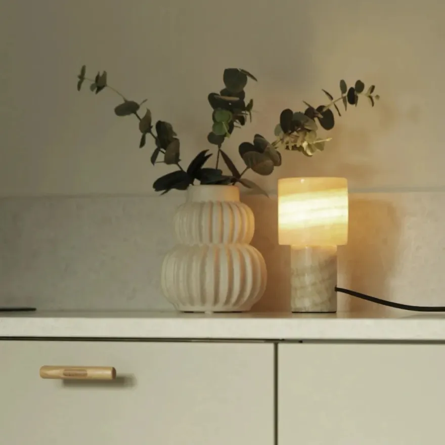 Lucie bordlampe 16 cm - Marmor