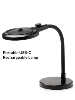 Magni portabel oppladbar bordlampe med forstørrelsesglass