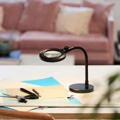 Magni portabel oppladbar bordlampe med forstørrelsesglass