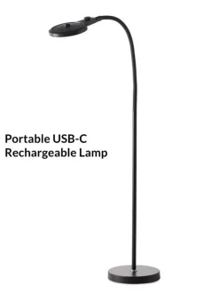 Magni portabel oppladbar gulvlampe med forstørrelsesglass