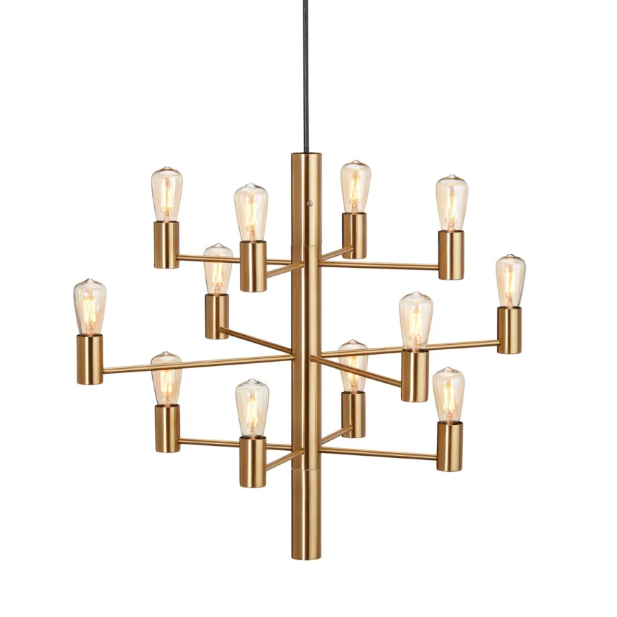 Manola takpendel 12 lys - Satin Messing