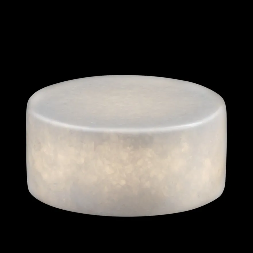 Marble hvit bordlampe batteridrevet m/timer - Small