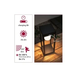 Marisol pullert utendørs 5,5W 3000 Kelvin m/bevegelses sensor - Solcelle