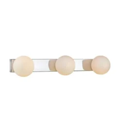 Mini vegglampe 3 - Krom/opalhvit - Krom / Opal