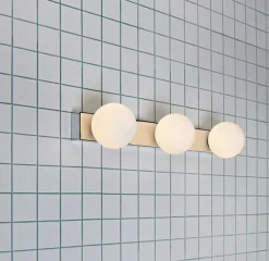Mini vegglampe 3 - Krom/opalhvit - Krom / Opal