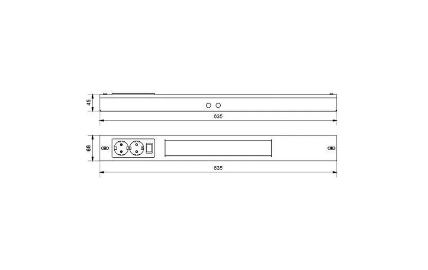 Namsen 600 benkarmatur m/2 stikk 2700 Kelvin dimbar 12W - Hvit