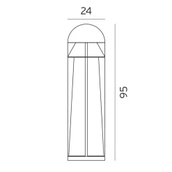 Narvik 557 vandalsikker pullert 95 cm 21,8W 3000K IP65 IK10