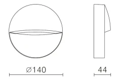 Nerine 140 vegglampe utensdørs 3,2W coloure switch 3000/4000K IP65 - Antrasitt grå