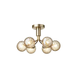Nuura Apiales 6 taklampe børstet messing / optic gold glass