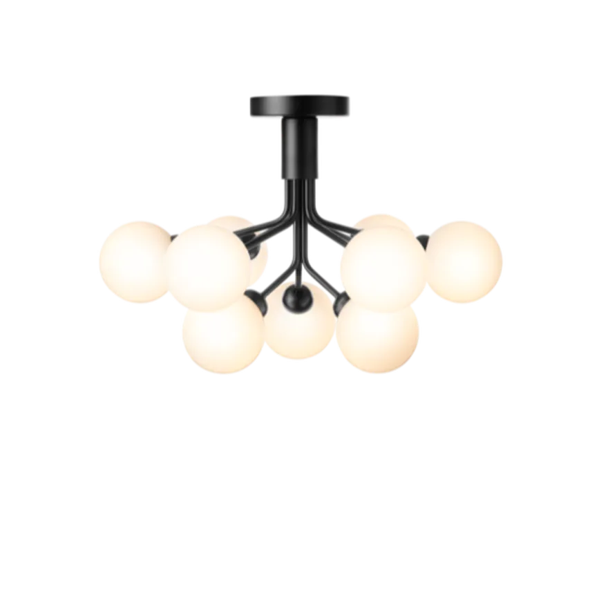 Nuura Apiales 9 taklampe satin svart/opal