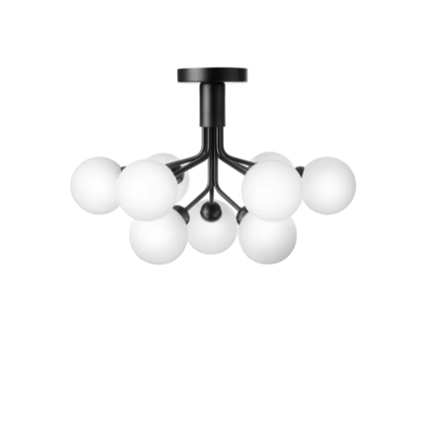 Nuura Apiales 9 taklampe satin svart/opal