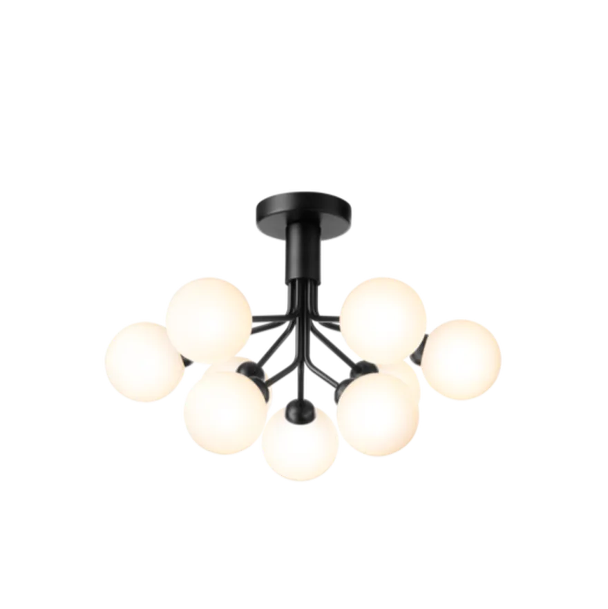 Nuura Apiales 9 taklampe satin svart/opal