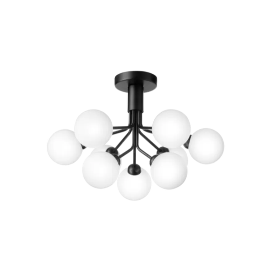 Nuura Apiales 9 taklampe satin svart/opal
