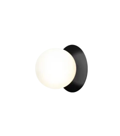 Nuura Liila 1 vegglampe/taklampe - medium - svart / opal glass