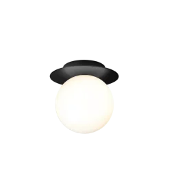 Nuura Liila 1 vegglampe/taklampe - medium - svart / opal glass