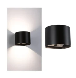 Nyara rund oppladbar vegglampe opp/ned lys med sensor