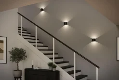 Nyara rund oppladbar vegglampe opp/ned lys med sensor