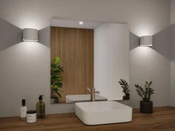Nyara rund oppladbar vegglampe opp/ned lys med sensor