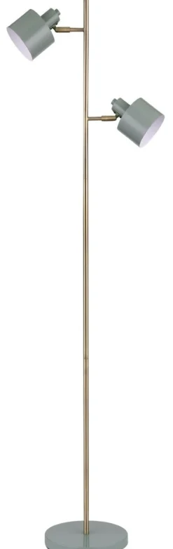 Ocean gulvlampe 2-lys 160 cm - Oliven/Messingfarget
