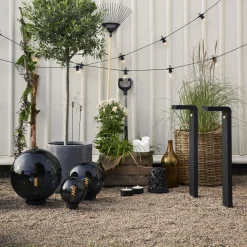 Orby dekorativ hagelampe 20 cm - Svart/Røykfarget