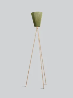 Oslo Wood gulvlampe beige med skjerm