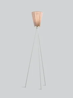 Oslo Wood gulvlampe lysegrå med skjerm