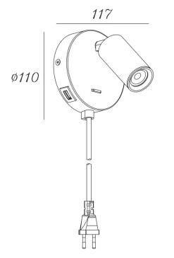 Oz mini K1 vegglampe med USB C GU10 mini