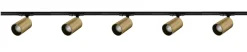 Oz spotskinne 5 spotter 2 meter - Svart/Messing