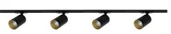 Oz spotskinne 4 spotter 2 meter - Svart/Gull