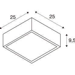 Plastra firkantet taklampe 25x25 cm E27