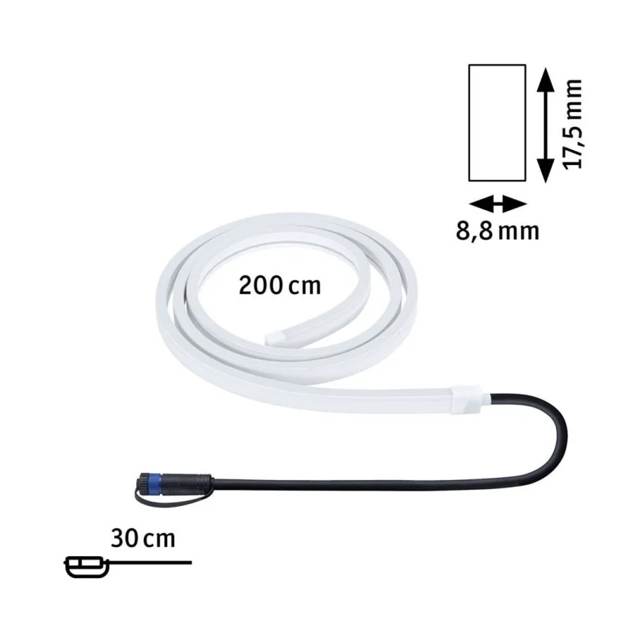 Plug & Shine LED Strips 2 meter 12W 3000 Kelvin IP68