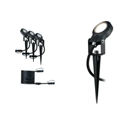 Plug & Shine Sting spot med spyd 6,4W 3000 Kelvin IP67 - 3 pakning utbyggingssett