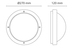 Primo vegg/taklampe E27 IP65