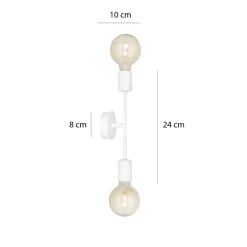 Proton vegglampe 2 lys - Hvit
