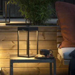 Ravello lanterne 30 cm oppladbar IP54 utendørs - Svart