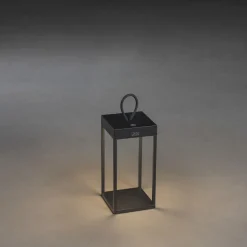 Ravello lanterne 30 cm oppladbar IP54 utendørs - Svart