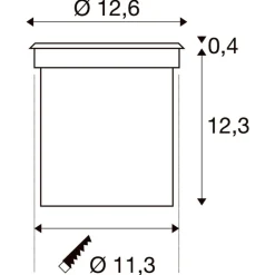 Rocci 125 rund nedfellbar uplight 6W 3000 Kelvin IP67