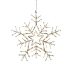 Snøfnugg med 90 varmhvite LED 58 cm IP44 utendørs