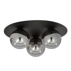 Solar taklampe 3 lys - Svart/Røykfarget