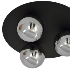 Solar taklampe 3 lys - Svart/Røykfarget