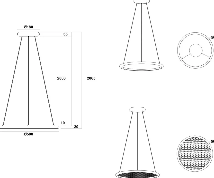 Sonara takpendel 50 cm 2700 kelvin 20W - Dimbar