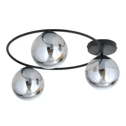 Sopra taklampe 3-lys - Svart/Røykfarget