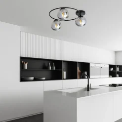 Sopra taklampe 3-lys - Svart/Røykfarget