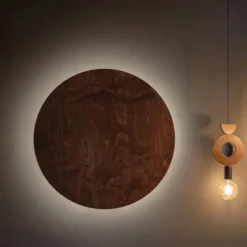 Timber rund vegglampe 75 cm 22W 3000 Kelvin