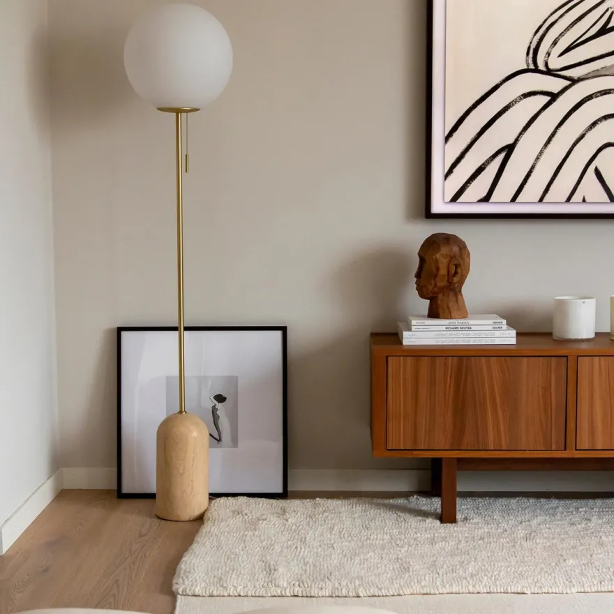 Torrano gulvlampe - Travertine