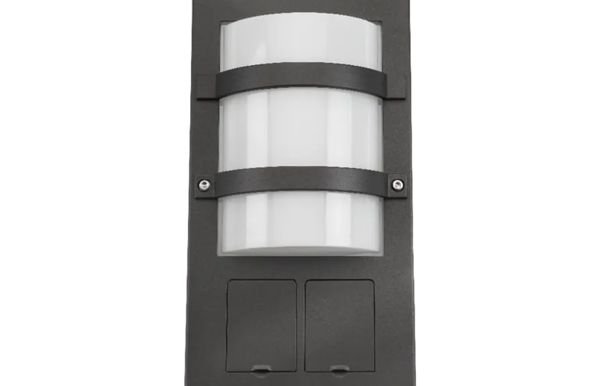 Trio Socket Grafitt 11W LED 3000K Ra>80 m/stikkontakt